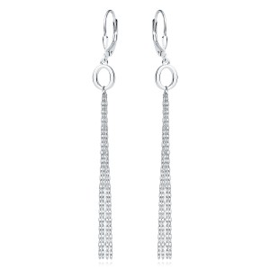 Cercei argint lungi oval cu lantisoare si tortite DiAmanti Z1958DR-DIA (Argint 925‰ 2,3 g.)